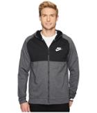 Nike Sportswear Advance 15 Full Zip Hoodie (charcoal Heather/black/black/white) Men's Sweatshirt