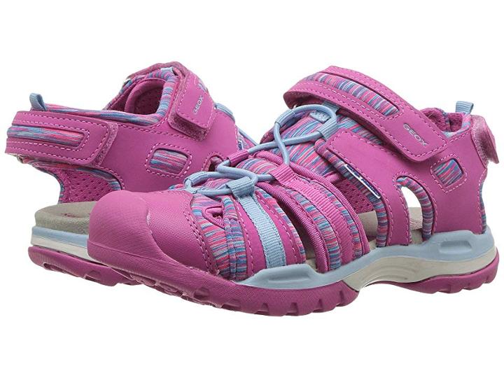 Geox Kids Borealis 8 (little Kid/big Kid) (fuchsia/sky) Girl's Shoes