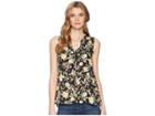 B Collection By Bobeau Lily Pleat Back Top (yellow Floral) Women's Clothing