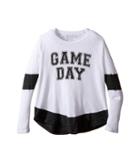 The Original Retro Brand Kids Game Day Long Sleeve Inset Thermal (big Kids) (white/streaky Black) Girl's Clothing
