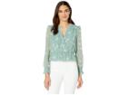Wayf Harrison Crossover Blouse (sage Floral) Women's Blouse