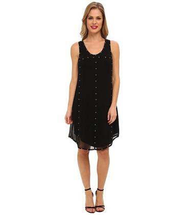 Ivy & Blu Maggy Boutique Racerback Shift Dress With Studs (black) Women's Dress