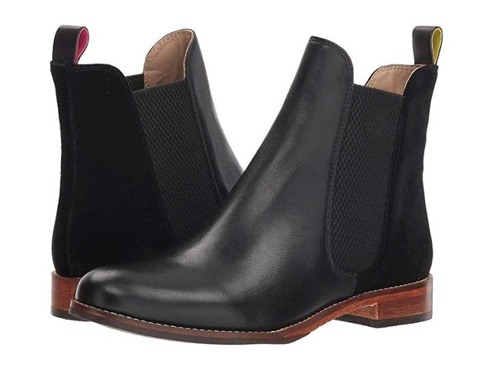 Joules Leather Chelsea Boot (black Velvet) Women's Boots