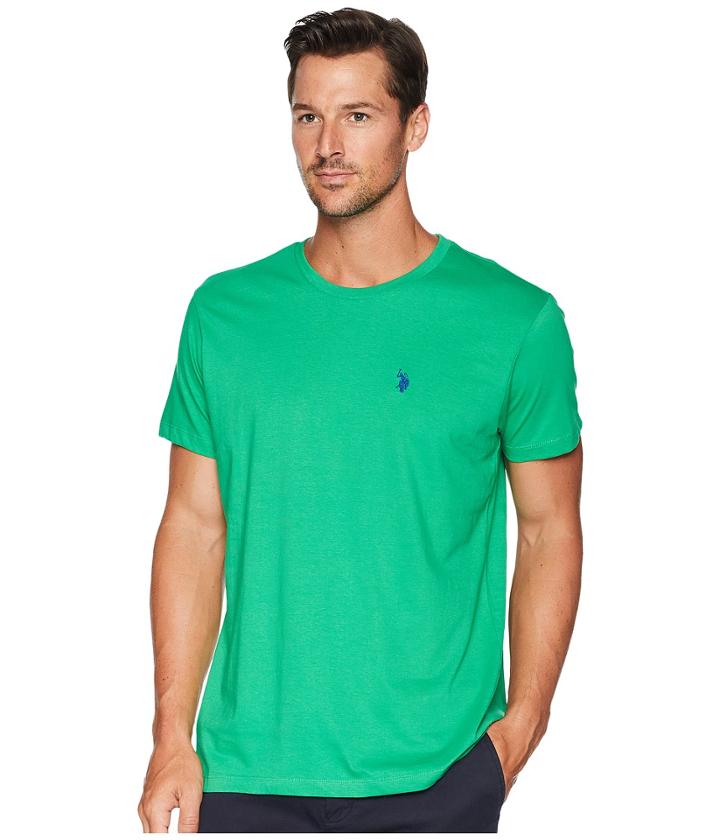 U.s. Polo Assn. Crew Neck Small Pony T-shirt (court Green) Men's Short Sleeve Pullover