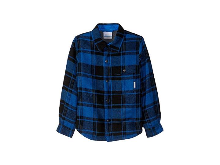 Columbia Kids Windwardtm Shirt Jacket (little Kids/big Kids) (super Blue Plaid) Boy's Coat