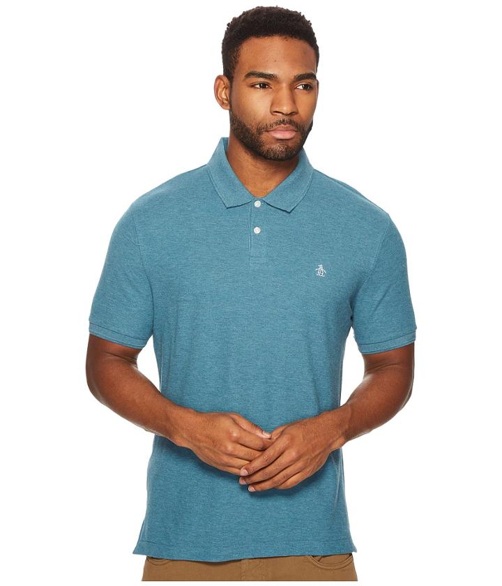 Original Penguin Daddy-o Polo 2.0 (storm Blue) Men's Short Sleeve Pullover