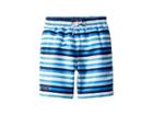 Toobydoo Multi Blue Stripe Swim Shorts (infant/toddler/little Kids/big Kids) (navy/blue) Boy's Swimwear