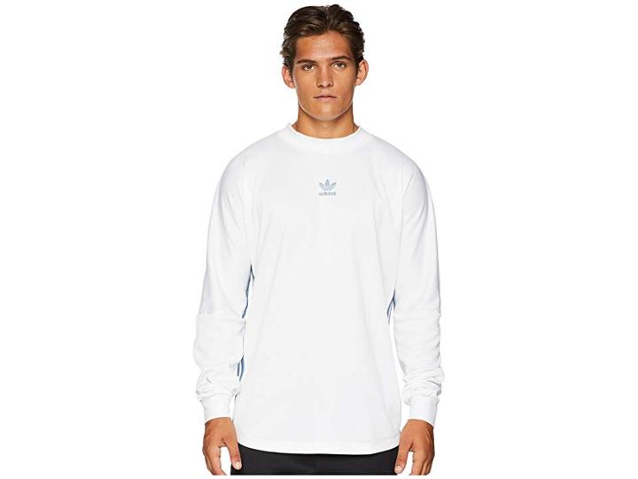 Adidas Originals Authentics 3-stripes Jersey (white/raw Grey) Men's Long Sleeve Pullover