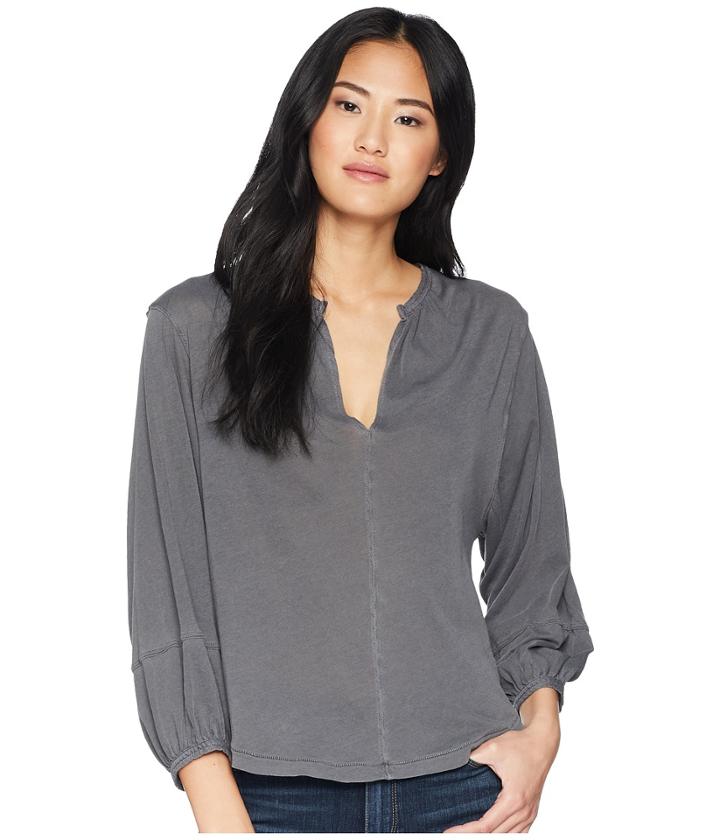 Splendid Vintage Whisper Blouse (lead) Women's Long Sleeve Pullover