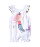 Mud Pie Mermaid Flutter Sleeve Bubble (infant) (white) Girl's Jumpsuit & Rompers One Piece