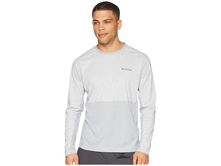 Columbia Solar Chill Long Sleeve Top (columbia Grey) Men's Long Sleeve Pullover