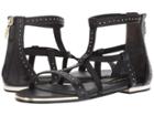 Donna Karan Kim (black Baby Calf/shiny Satin Elastic) Women's Sandals