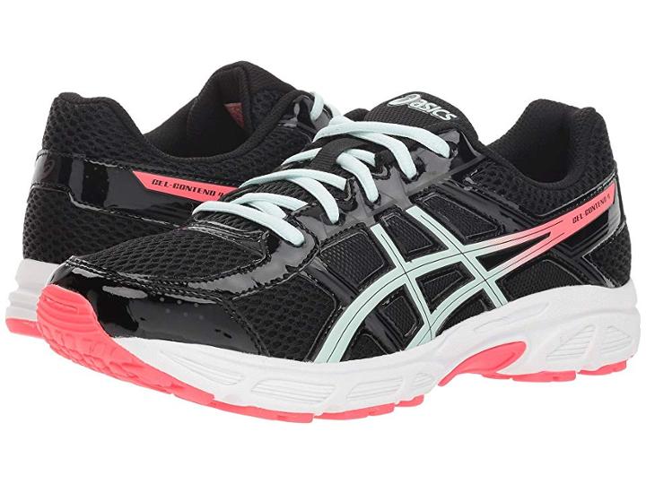 Asics Kids Gel-contend 4 Gs (big Kid) (black/soothing Sea) Girls Shoes