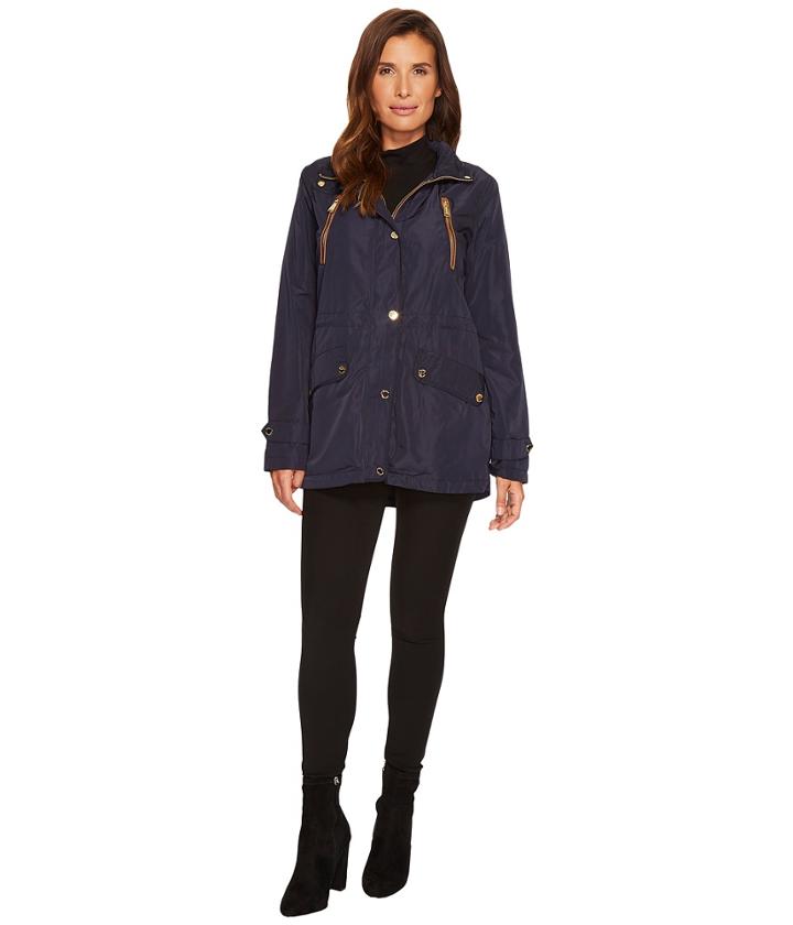 Michael Michael Kors Snap Front Jacket M523237cz (navy) Women's Coat