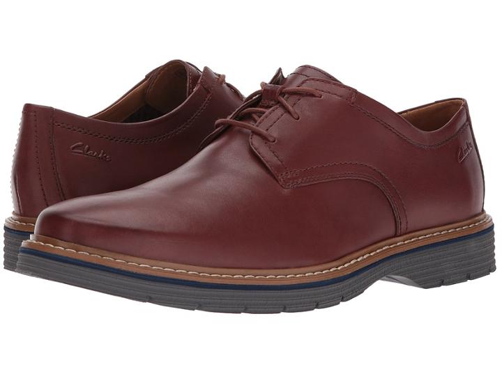 Clarks Newkirk Plain (mahogany Leather) Men's  Shoes