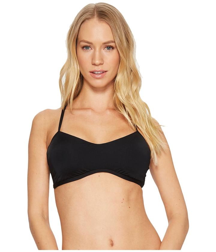Laundry By Shelli Segal Scallop Lace Ruffle Underwire Bralette Bikini Top (black) Women's Swimwear