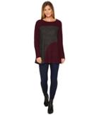Jag Jeans Maddox Knit Tunic (bordeaux/charcoal Heather) Women's Clothing