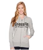 Reebok Crossfit Full Zip Hoodie (medium Grey Heather) Women's Sweatshirt