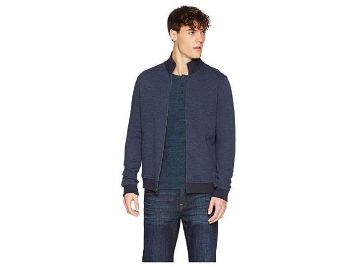 Ben Sherman Knit Texture Track Jacket (navy) Men's Coat