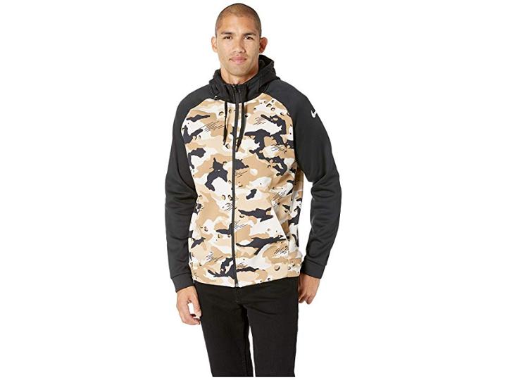 Nike Therma Hoodie Full Zip Camo (black/white) Men's Clothing
