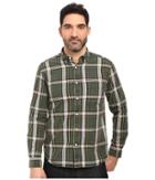 Vintage 1946 Oxford Washed Plaid Long Sleeve Woven Shirt (hunter) Men's Long Sleeve Pullover