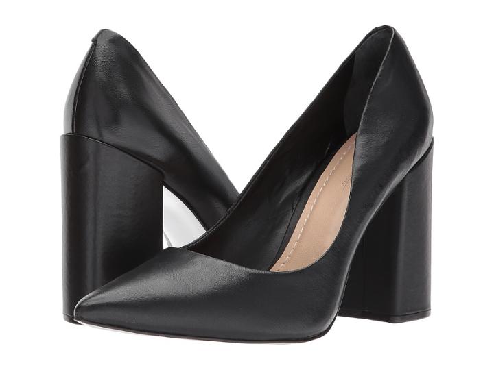 Massimo Matteo Block Heel Pump (black Leather) High Heels