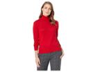 Chaps Cotton Long Sleeve Sweater (rich Red) Women's Sweater