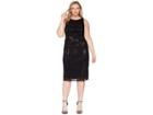 Adrianna Papell Plus Size Halter Pleated Sequin Dress (black) Women's Dress