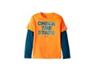 Under Armour Kids Check The Stats Slider (little Kids/big Kids) (magma Orange) Boy's Clothing