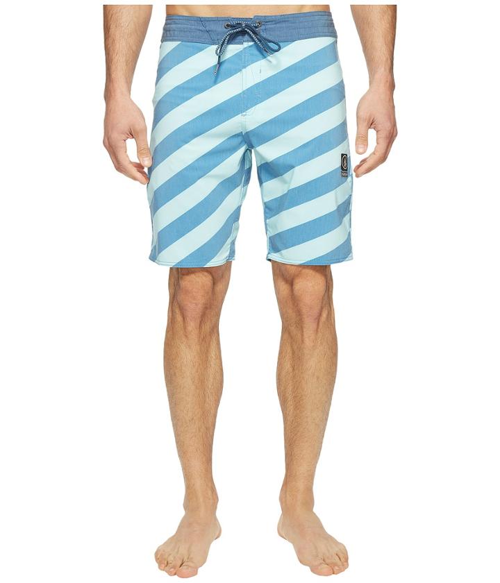 Volcom Stripey Slinger 19 Boardshorts (deep Water) Men's Swimwear