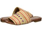 Sam Edelman Brandon (almond/sedona Orange Woven Multicolor Raffia) Women's Slide Shoes