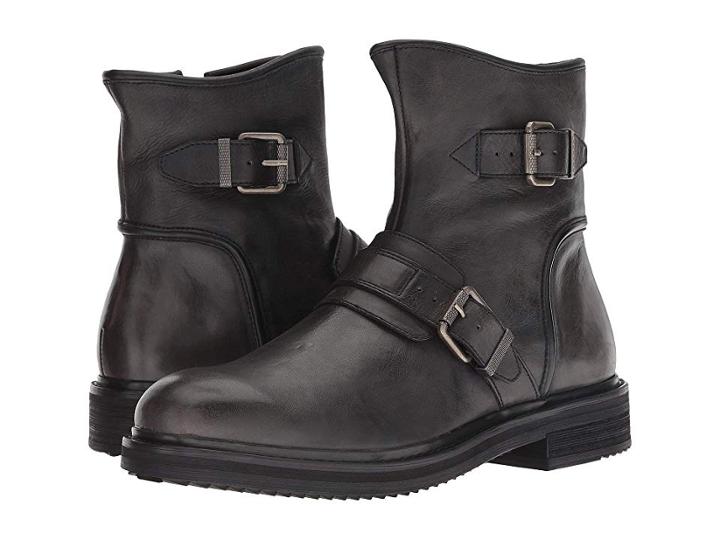 John Varvatos Cooper Moto Buckle Boot (mineral Black) Men's Boots