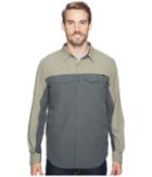 Columbia Silver Ridge Blocked Long Sleeve Shirt (sage/gravel) Men's Long Sleeve Button Up