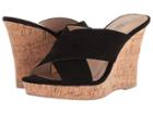 Charles By Charles David Latrice (black Microsuede) Women's Wedge Shoes