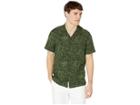J.crew Short Sleeve Printed Seersucker Playful Leaves (forest) Men's Clothing