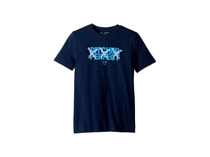Under Armour Kids Pitcher Perfect Short Sleeve Tee (big Kids) (academy/green Typhoon/canoe Blue) Boy's T Shirt
