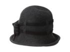 Scala Wool Felt Cloche With Contrast Stitch (charcoal) Caps