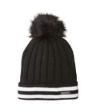 Vince Camuto Varsity Stripe Pom Beanie (black) Beanies