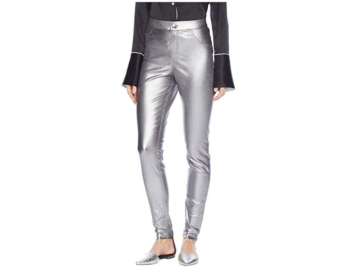 Hue Iridescent Metallic Denim Leggings (gunmetal) Women's Jeans