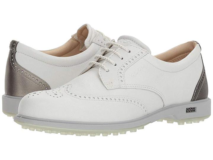 Ecco Golf Classic Golf Hybrid (white/silver Metallic) Women's Golf Shoes