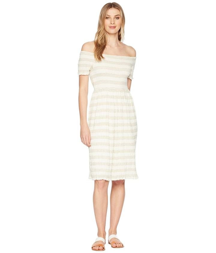 Lucky Brand Stripe Smocked Dress (natural Multi) Women's Dress