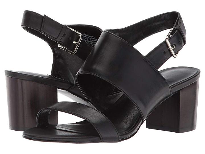 Nine West Forli Block Heel Sandal (black Leather) Women's Shoes
