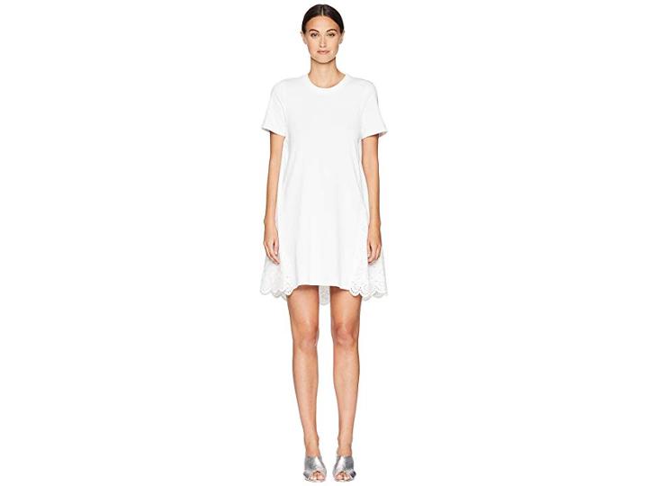 Mcq Ruffle Hybrid Dress (optic White) Women's Dress