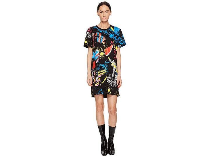 Versus Versace T-shirt Donna Jersey Stampato Dress (black/stampa) Women's Dress