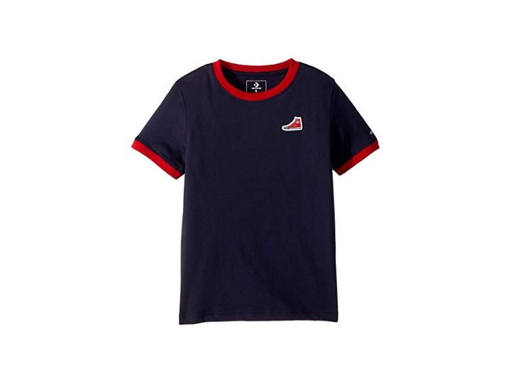 Converse Kids Short Sleeve Knit Top (big Kids) (obsidian) Boy's Short Sleeve Knit