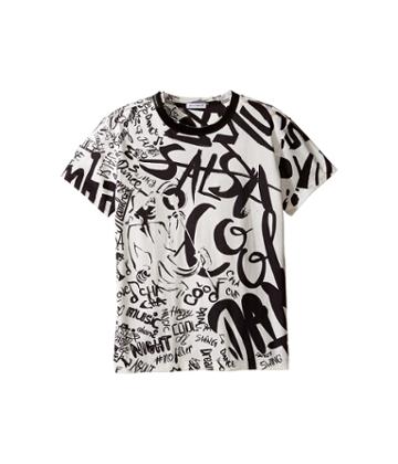 Dolce & Gabbana Kids Salsa Tee (big Kids) (white Print) Boy's T Shirt