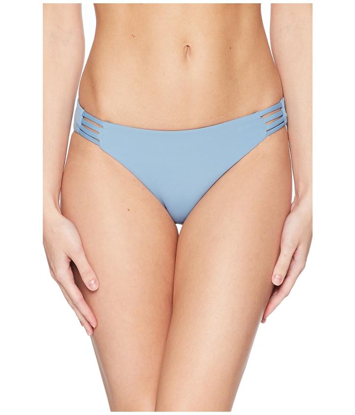 Roxy Solid Softly Love Reversible 70's Bottoms (blue Shadow) Women's Swimwear