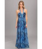 Bcbgmaxazria Starr Printed Gown (royal Blue Multi) Women's Dress