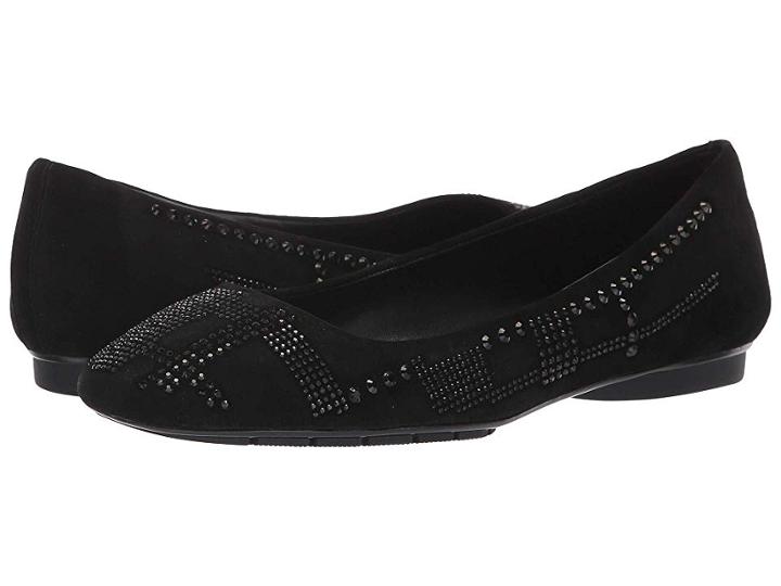Donald J Pliner Dre (black Kid Suede) Women's Dress Flat Shoes