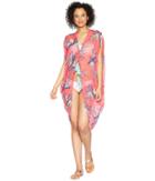 Echo Design Paradise Palms Kimono (coral) Women's Clothing